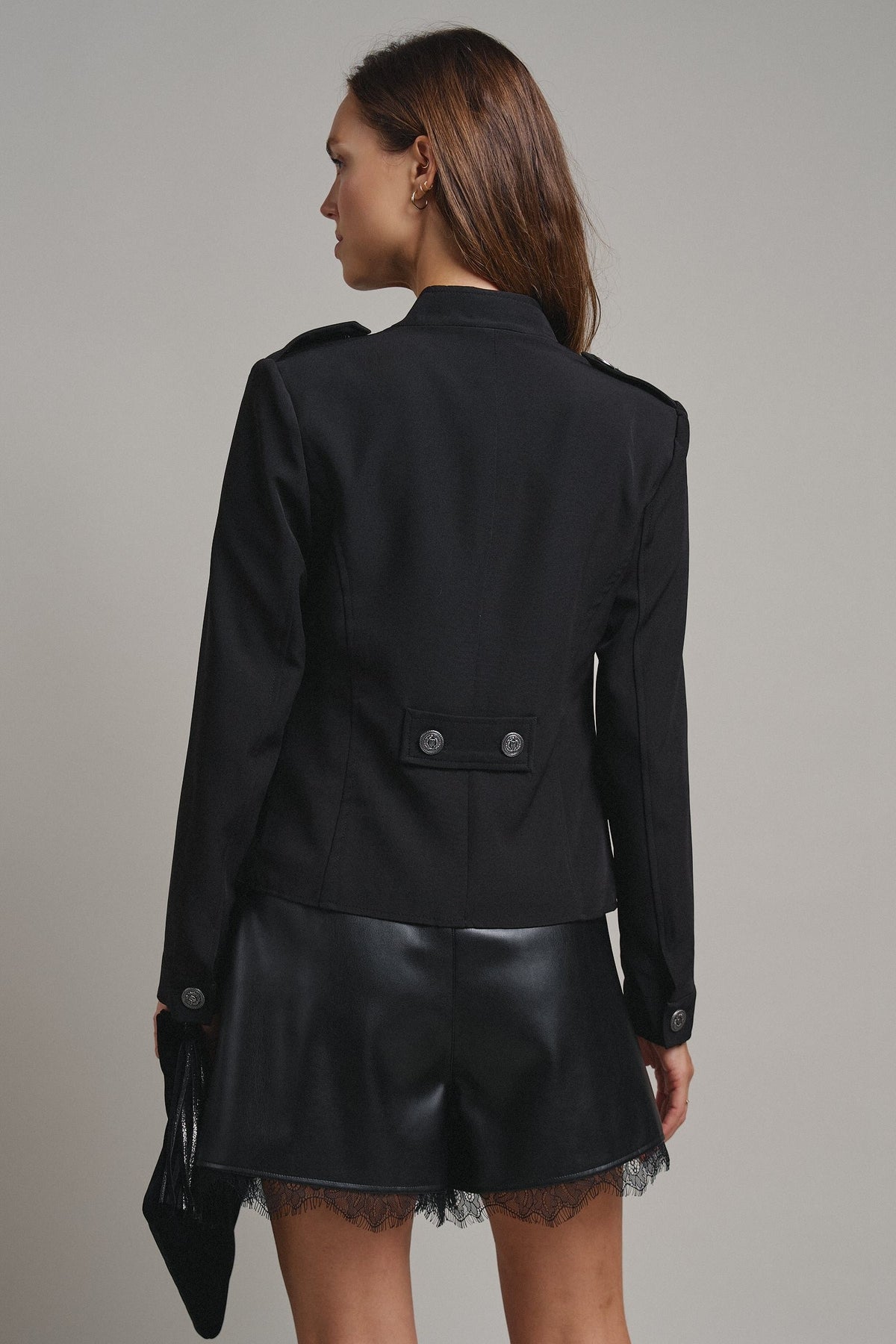 Cadet Charm Napoleon Jacket in Black - Women's Jackets & Blazers | Urban Daizy