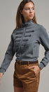 Cadet Charm Napoleon Zip Jacket in Dk H Grey - Women's Jackets & Blazers | Urban Daizy