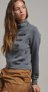 Cadet Charm Napoleon Zip Jacket in Dk H Grey - Women's Jackets & Blazers | Urban Daizy