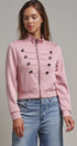 Cadet Charm Napoleon Zip Jacket in Dk H Grey - Women's Jackets & Blazers | Urban Daizy