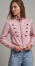 Cadet Charm Napoleon Zip Jacket in Pink Stone - Women's Jackets & Blazers | Urban Daizy