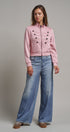 Cadet Charm Napoleon Zip Jacket in Pink Stone - Women's Jackets & Blazers | Urban Daizy