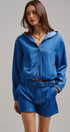 High Waisted Chambray Belted Shorts With Cuffed Hem in Blue - Women's Pants | Urban Daizy