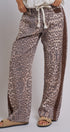 Leopard Print Wide-Leg Pants with Side Stripe in Leopard - Women's Pants | Urban Daizy