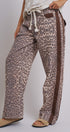 Leopard Print Wide-Leg Pants with Side Stripe in Leopard - Women's Pants | Urban Daizy