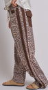 Leopard Print Wide-Leg Pants with Side Stripe in Leopard - Women's Pants | Urban Daizy