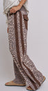 Leopard Print Wide-Leg Pants with Side Stripe in Leopard - Women's Pants | Urban Daizy