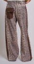 Leopard Print Wide-Leg Pants with Side Stripe in Leopard - Women's Pants | Urban Daizy