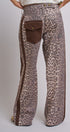 Leopard Print Wide-Leg Pants with Side Stripe in Leopard - Women's Pants | Urban Daizy