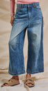 Vintage Wash Cropped Wide-Leg Denim Jeans in Denim - Women's Pants | Urban Daizy