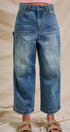 Vintage Wash Cropped Wide-Leg Denim Jeans in Denim - Women's Pants | Urban Daizy