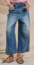 Vintage Wash Cropped Wide-Leg Denim Jeans in Denim - Women's Pants | Urban Daizy
