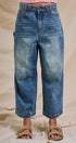 Vintage Wash Cropped Wide-Leg Denim Jeans in Denim - Women's Pants | Urban Daizy