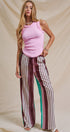 Contrast Stripe Colorblock Wide-Leg Pants in Multi - Women's Pants | Urban Daizy