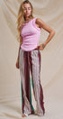 Contrast Stripe Colorblock Wide-Leg Pants in Multi - Women's Pants | Urban Daizy