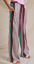 Contrast Stripe Colorblock Wide-Leg Pants in Multi - Women's Pants | Urban Daizy