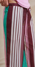 Contrast Stripe Colorblock Wide-Leg Pants in Multi - Women's Pants | Urban Daizy