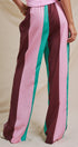 Contrast Stripe Colorblock Wide-Leg Pants in Multi - Women's Pants | Urban Daizy
