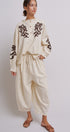 Cotton Linen Drawstring Cocoon Pants with Elastic Waist in Linen - Women's Pants | Urban Daizy