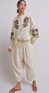 Cotton Linen Drawstring Cocoon Pants with Elastic Waist in Linen - Women's Pants | Urban Daizy