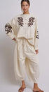 Cotton Linen Drawstring Cocoon Pants with Elastic Waist in Linen - Women's Pants | Urban Daizy