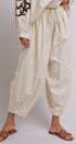 Cotton Linen Drawstring Cocoon Pants with Elastic Waist in Linen - Women's Pants | Urban Daizy