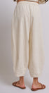 Cotton Linen Drawstring Cocoon Pants with Elastic Waist in Linen - Women's Pants | Urban Daizy
