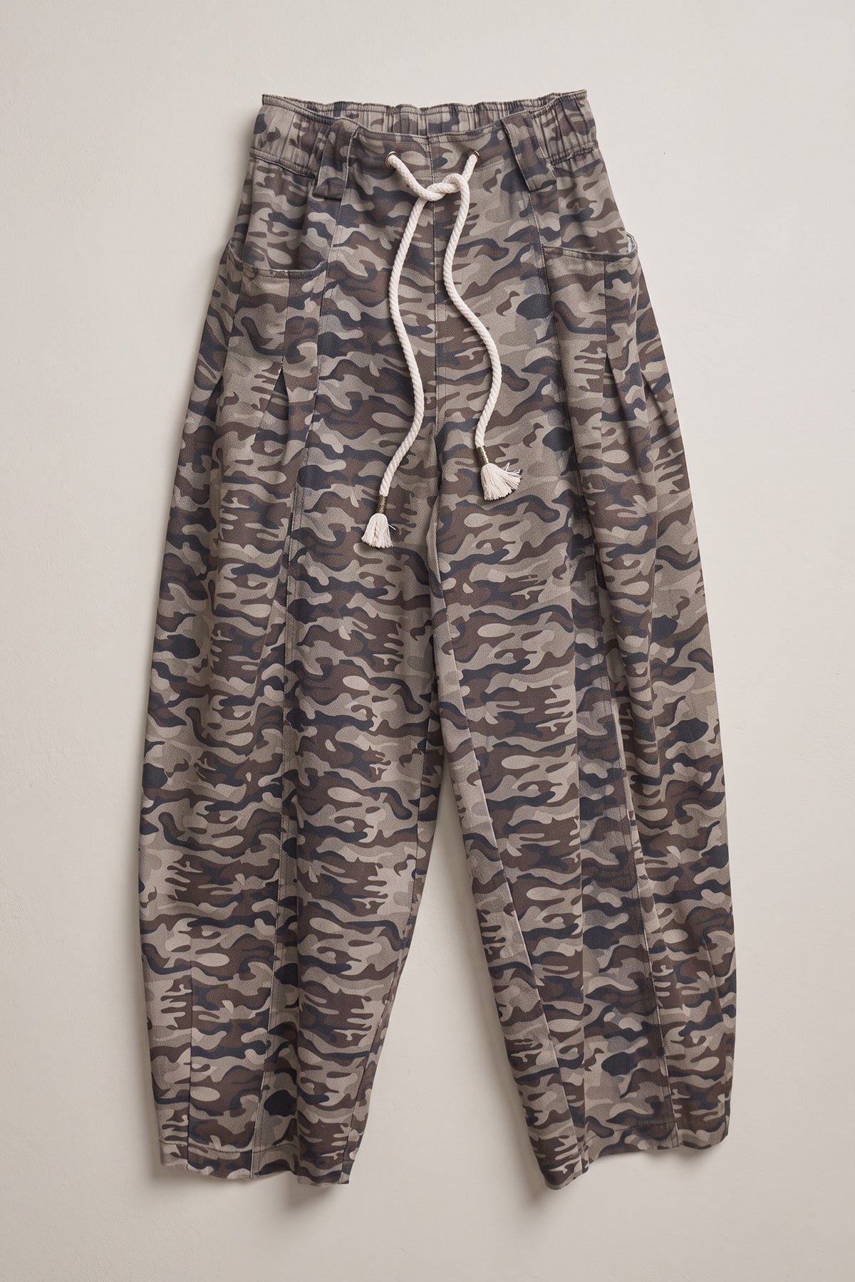 Vintage Wash Leopard Print Barrel Pants in Camo - Women's Casual Pants | Urban Daizy