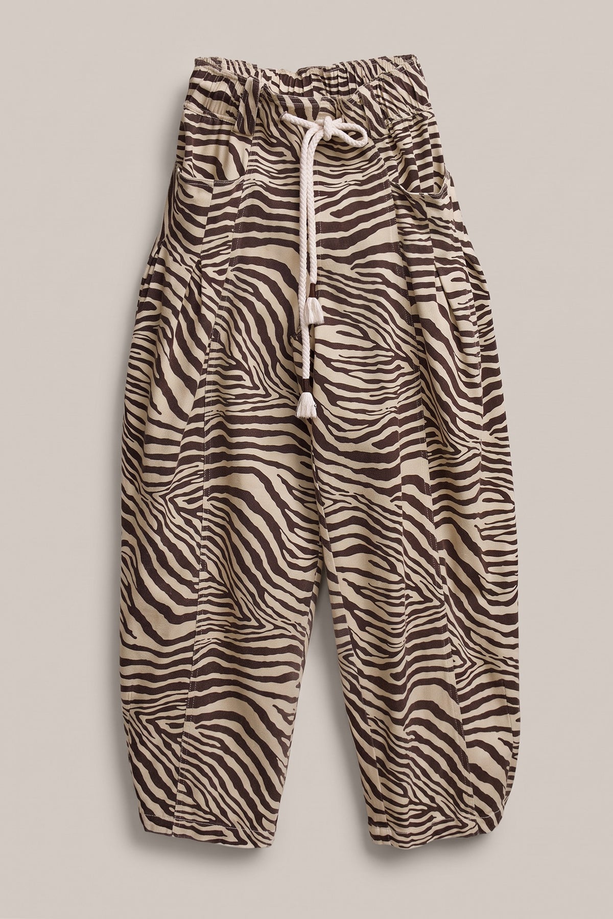 Vintage Wash Leopard Print Barrel Pants in Zebra - Women's Casual Pants | Urban Daizy