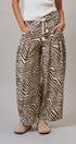 Vintage Wash Leopard Print Barrel Pants in Zebra - Women's Casual Pants | Urban Daizy