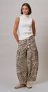 Vintage Wash Leopard Print Barrel Pants in Zebra - Women's Casual Pants | Urban Daizy