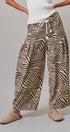 Vintage Wash Leopard Print Barrel Pants in Zebra - Women's Casual Pants | Urban Daizy