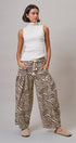 Vintage Wash Leopard Print Barrel Pants in Zebra - Women's Casual Pants | Urban Daizy