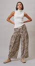 Vintage Wash Leopard Print Barrel Pants in Zebra - Women's Casual Pants | Urban Daizy