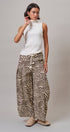 Vintage Wash Leopard Print Barrel Pants in Zebra - Women's Casual Pants | Urban Daizy