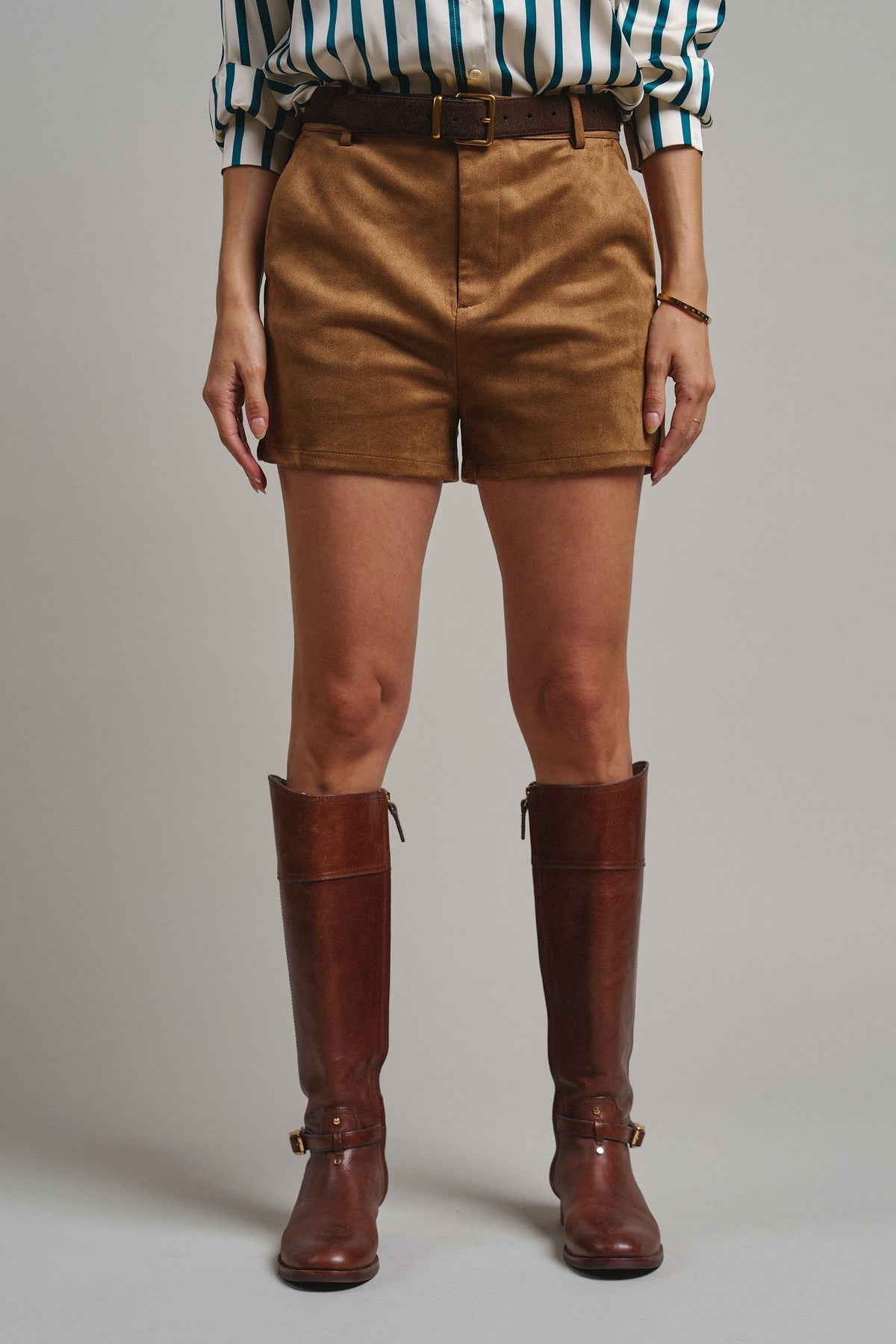 Soft Focus Faux Suede Shorts in Camel - Women's Casual Shorts | Urban Daizy