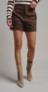 Soft Focus Faux Suede Shorts in Choco Brown - Women's Casual Shorts | Urban Daizy