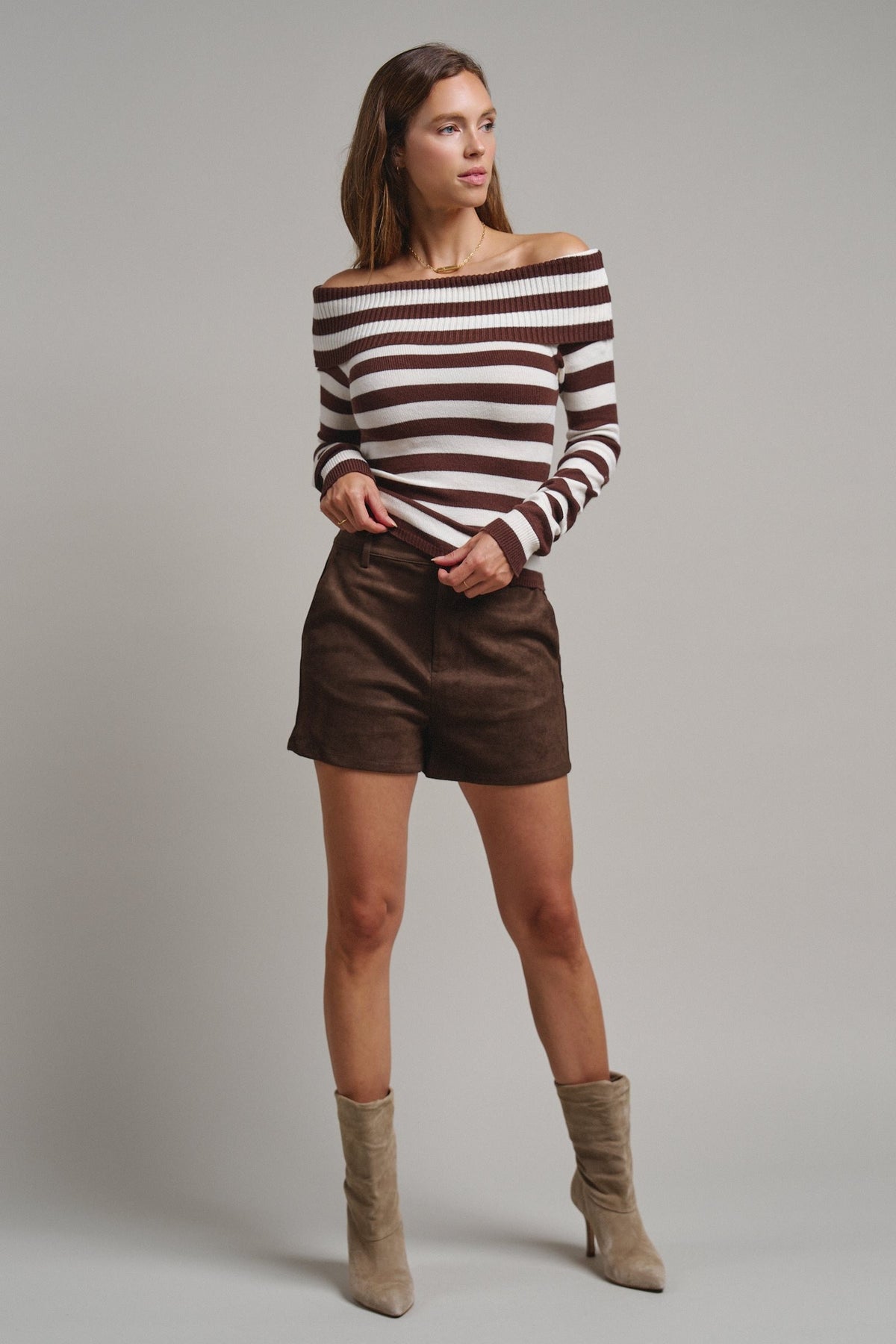 Soft Focus Faux Suede Shorts in Choco Brown - Women's Casual Shorts | Urban Daizy