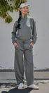 Scuba Knit Half Zip Pullover with Stand Collar in Dk H Grey - Women's Sweatshirts & Hoodies | Urban Daizy
