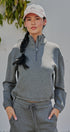 Scuba Knit Half Zip Pullover with Stand Collar in Dk H Grey - Women's Sweatshirts & Hoodies | Urban Daizy