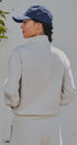 Scuba Knit Half Zip Pullover with Stand Collar in Milk - Women's Sweatshirts & Hoodies | Urban Daizy