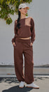 Scuba Knit Boat Neck Drawstring Hem Top in Chocolate - Women's Sweatshirts & Hoodies | Urban Daizy