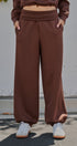Scuba Knit Foldover Waist Jogger Pants in Chocolate - Women's Sweatpants & Joggers | Urban Daizy