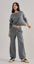 Scuba Knit Foldover Waist Jogger Pants in Dk H Grey - Women's Sweatpants & Joggers | Urban Daizy