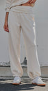 Scuba Knit Foldover Waist Jogger Pants in Milk - Women's Sweatpants & Joggers | Urban Daizy