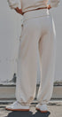 Scuba Knit Foldover Waist Jogger Pants in Milk - Women's Sweatpants & Joggers | Urban Daizy