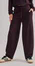 Scuba Knit Barrel Leg Pant with Drawstring in Chocolate - Women's Sweatpants & Joggers | Urban Daizy