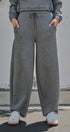 Scuba Knit Barrel Leg Pant with Drawstring in Dk H Grey - Women's Sweatpants & Joggers | Urban Daizy