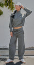 Scuba Knit Barrel Leg Pant with Drawstring in Dk H Grey - Women's Sweatpants & Joggers | Urban Daizy