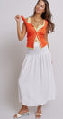 Smocked Chambray Maxi Skirt With High Waistband in White - Women's Skirts | Urban Daizy